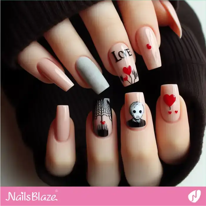 Horror Love Nail Design | Valentine Nails - NB2155